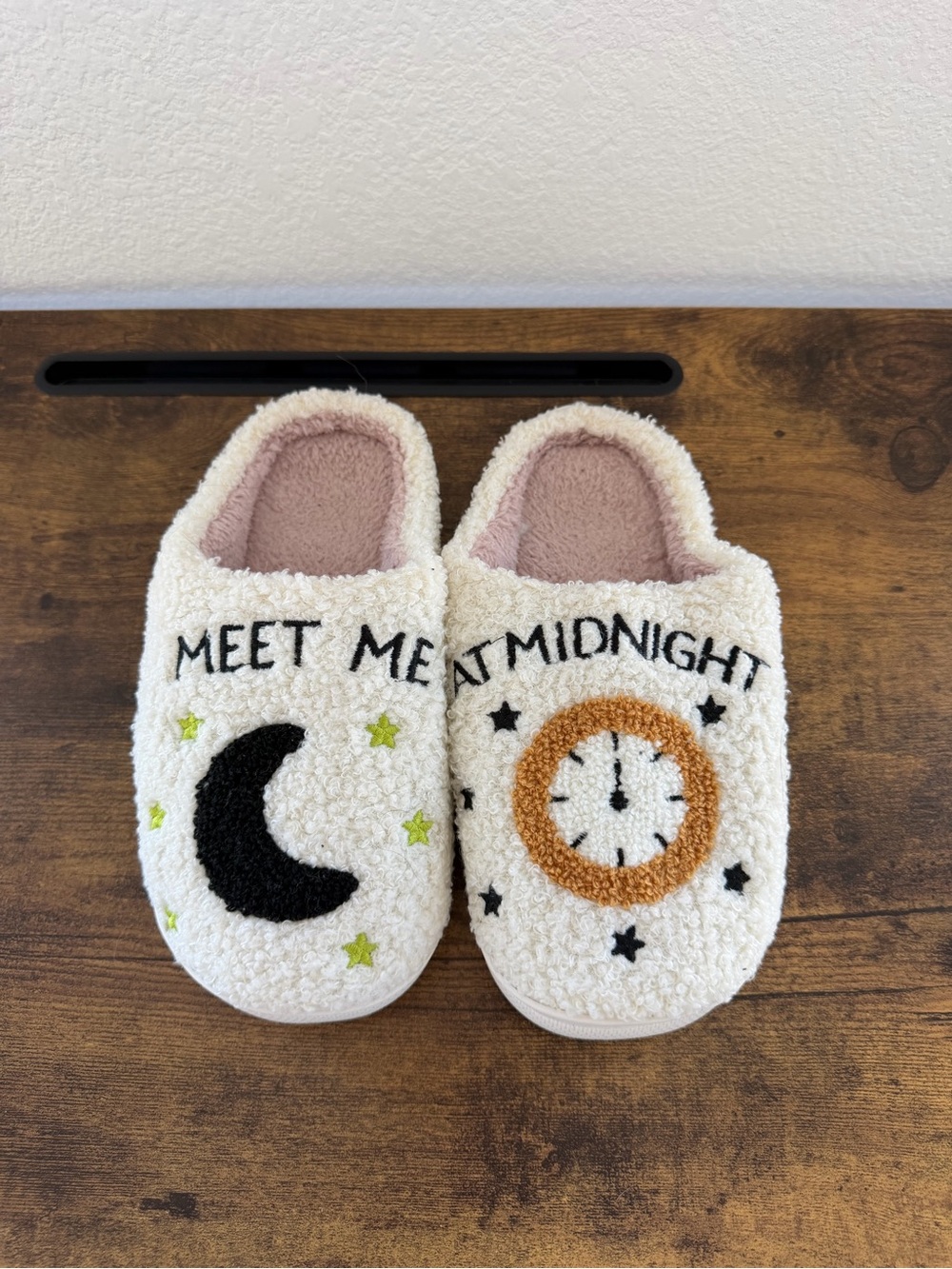 Cozy Cream 'Meet Me at Midnight' Kids Slippers